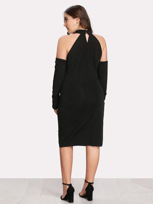 Hollow Out Slim Fit Sexy Halter Dress