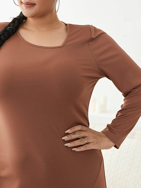 Asymmetrical Neck Split Bodycon Dress