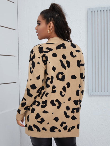 Allover Pattern Open Front Cardigan