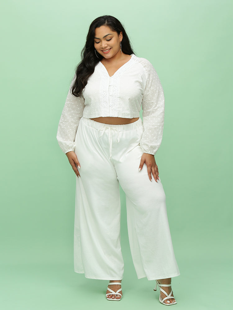 Lace Panel Cropped Top