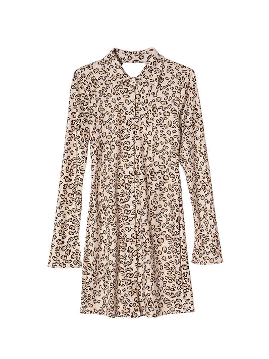 Leopard Backless Sexy Skinny Dress