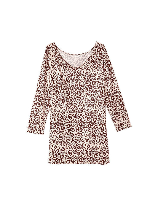 Leopard V-Neck Party Short Dress