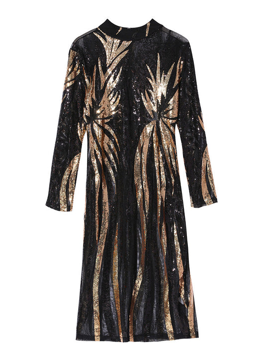 Geometric Sequin Bodycon Dresses