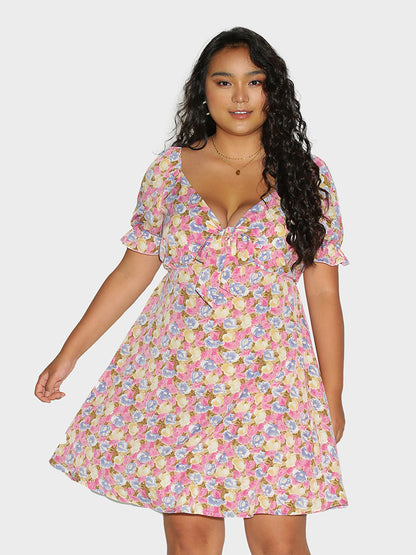 Ditsy Floral Puff Sleeve Dress