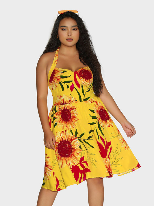 Floral Knotted Back Dress