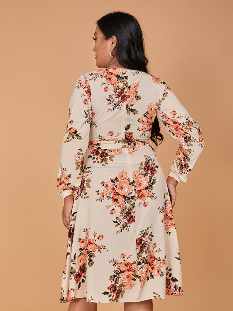 Floral Print Knot Side Dress