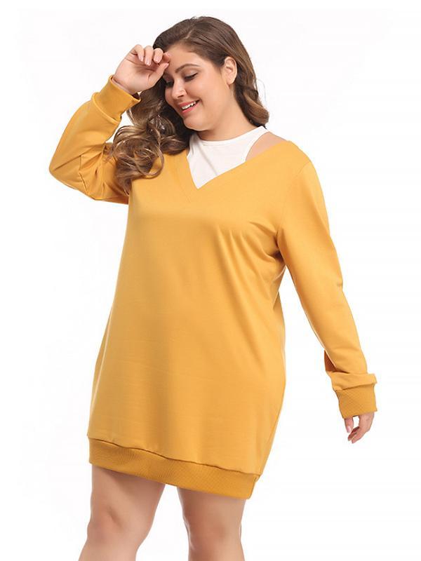 Patchwork Mid Length Sweatshirts