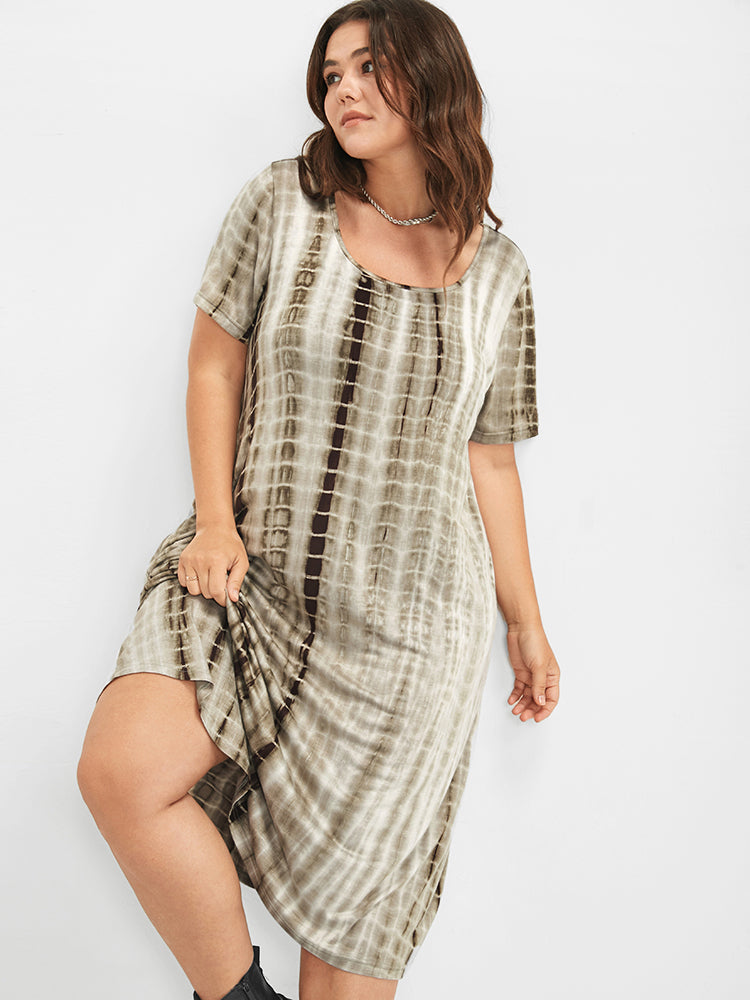 Tie Dye Pocket Tee Midi Dress