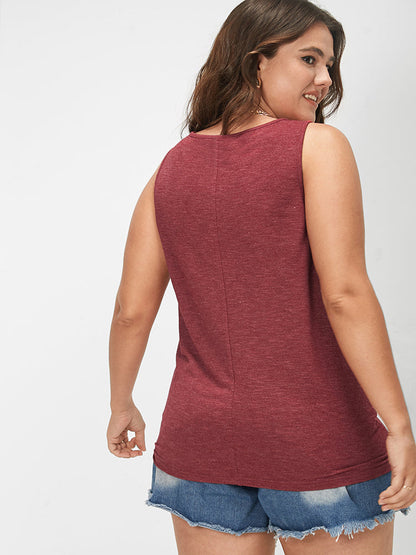 Twisted Front Marled Tank Top