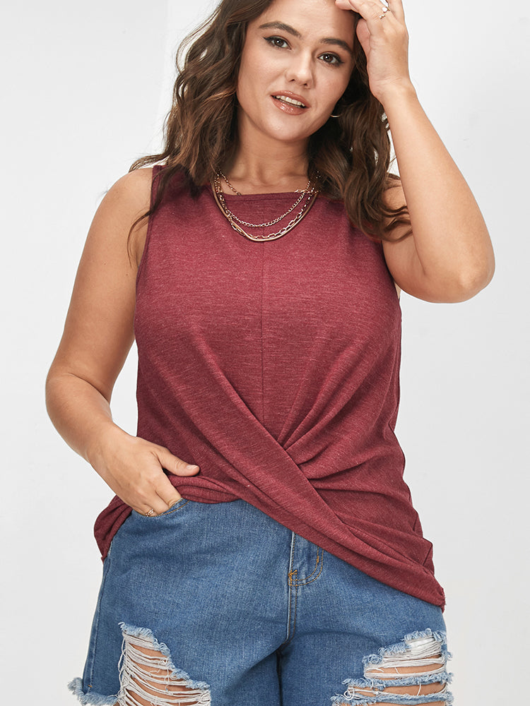 Twisted Front Marled Tank Top