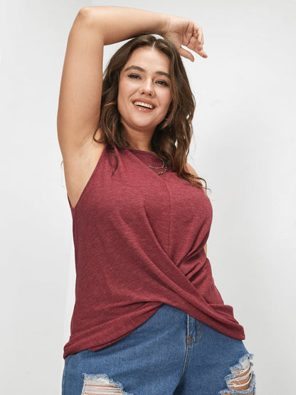 Twisted Front Marled Tank Top