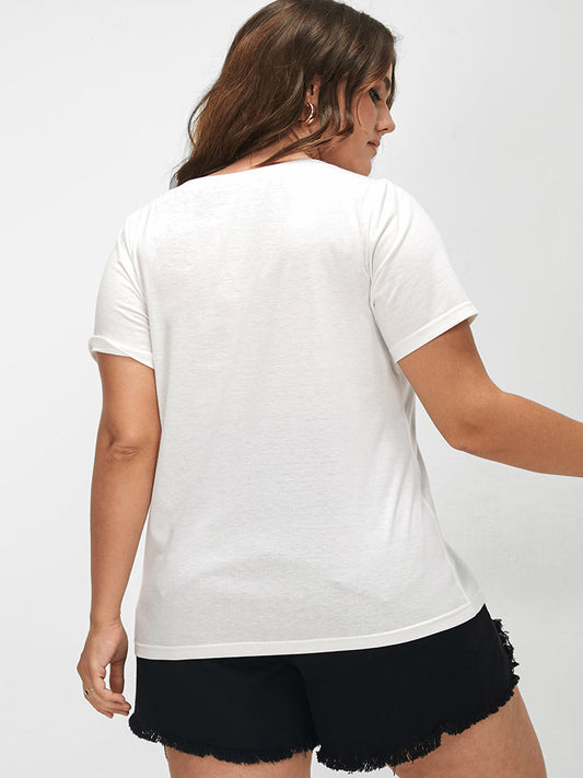 Paisley Pattern White T-shirt