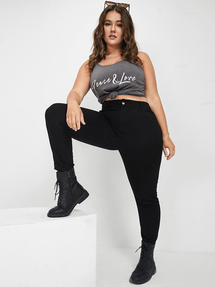 Peace & Love Print Marled Cami Top