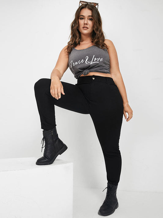 Peace & Love Print Marled Cami Top