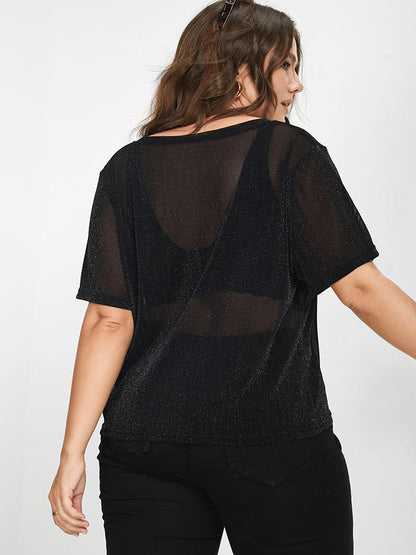 Black Sheer Mesh T-shirt