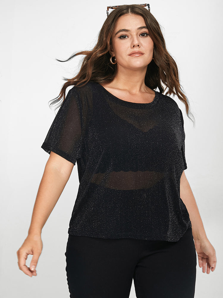 Black Sheer Mesh T-shirt
