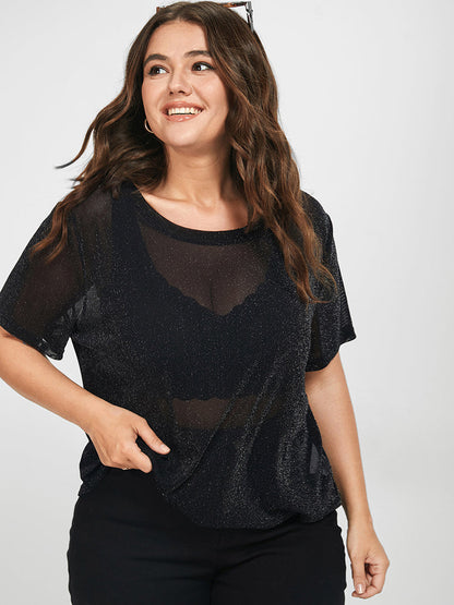 Black Sheer Mesh T-shirt