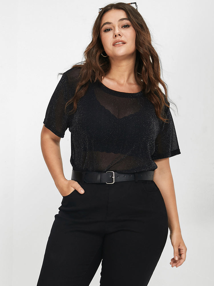 Black Sheer Mesh T-shirt