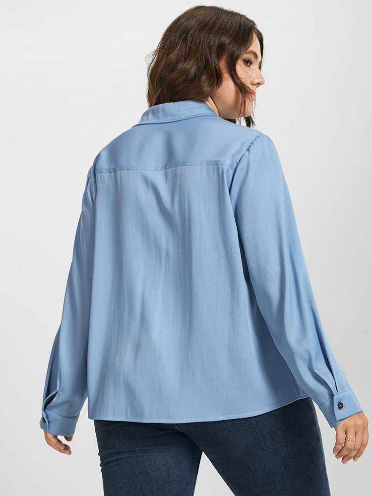 Plain Pocket Button Down Shirt