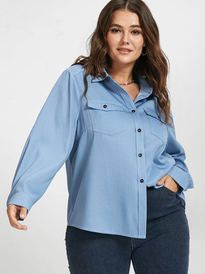 Plain Pocket Button Down Shirt