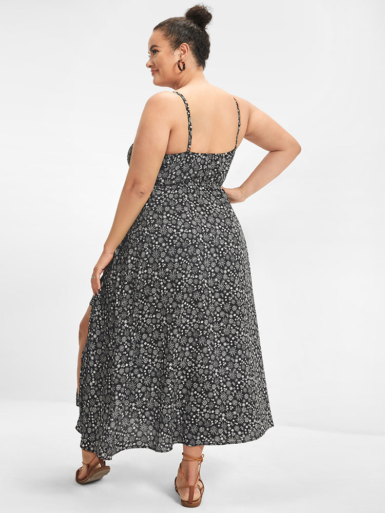 Bloom Dress - Ditsy Floral Print Split Cami Dress