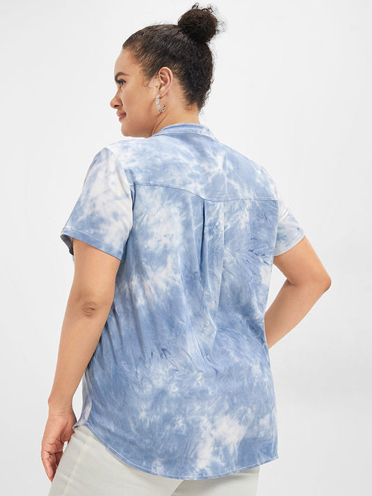 Tie Dye Button Pocket Top