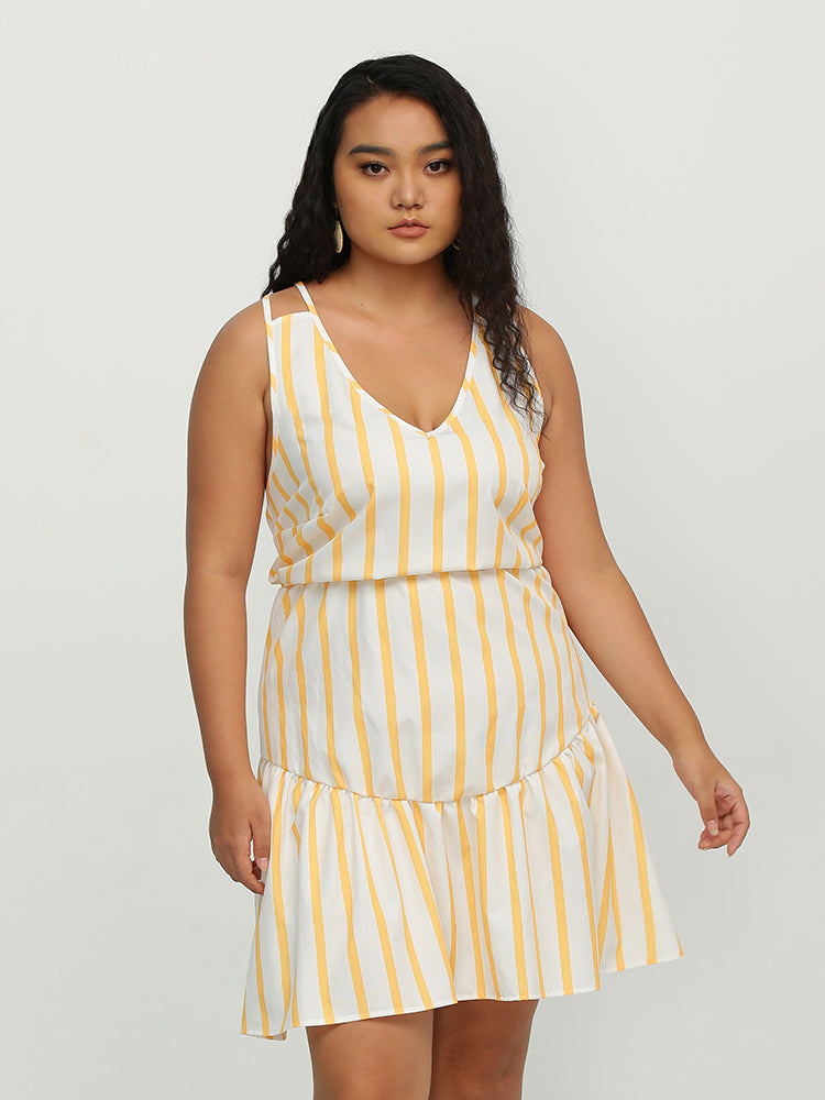 Striped Cross Back Dress