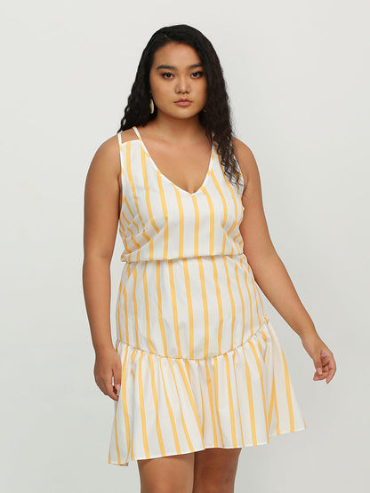 Striped Cross Back Dress