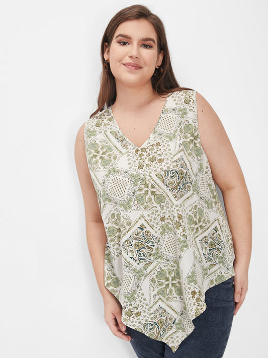 Bandana Print Hanky Hem Tank Top