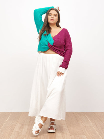 Color Block Cross Knot Sweater