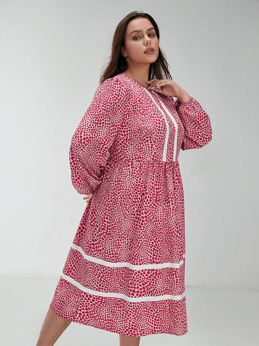 Shirred Patchwork Dress