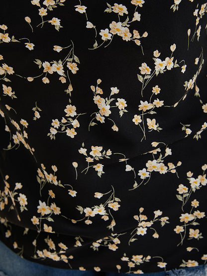 Ditsy Floral Print Asymmetrical Tank Top