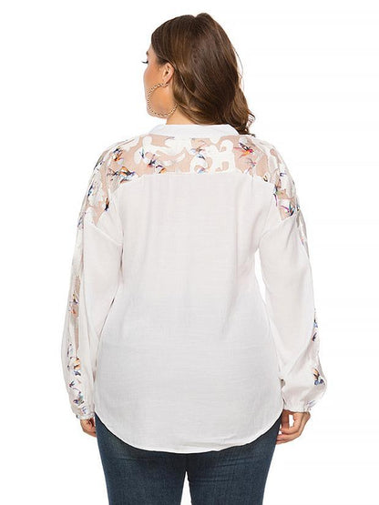 Hollow Out Sleeve V-neck Blouse