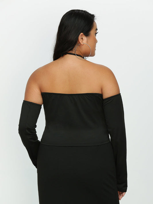 Ring Halter Neck Shoulderless Top