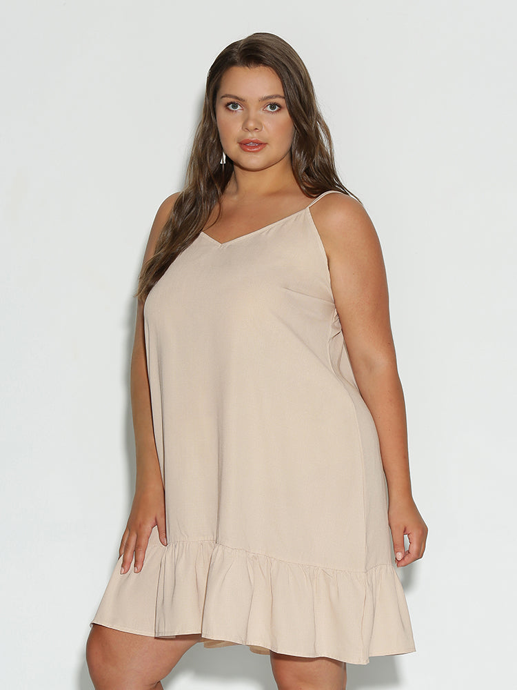 Tiered Hem Ruffle Cami Dress