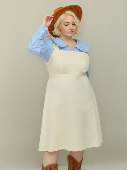 Ruffle Button Suspender Dress