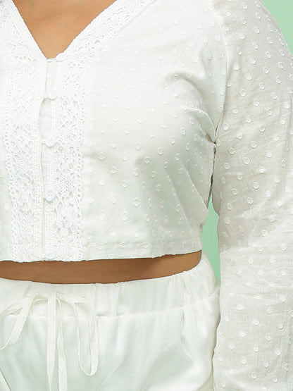 Lace Panel Cropped Top