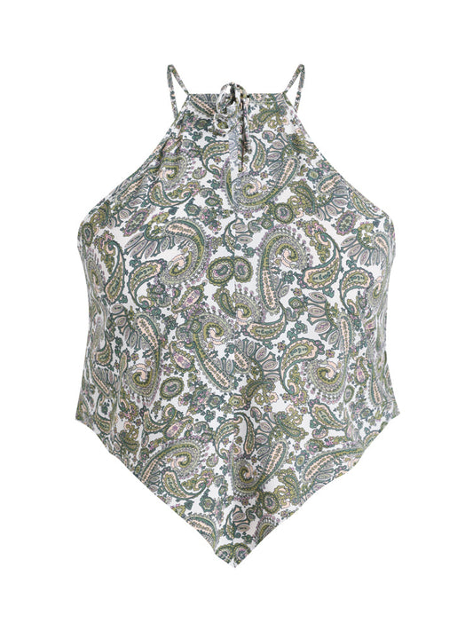 Paisley Print Hanky Hem Tank Top