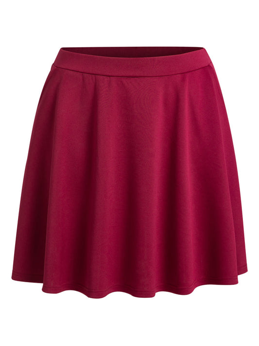 Plain Side Pocket Flare Skirt