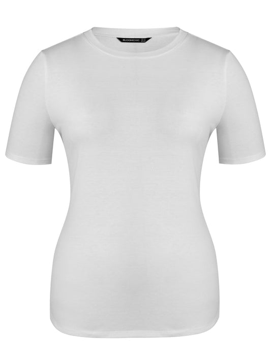 Basic Split Curved Hem T-shirt