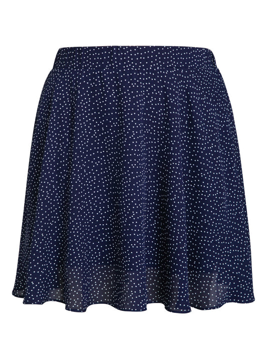 High Waisted Polka Dot Pocket Flare Skirt