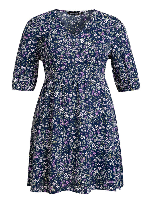 Bloom Dress - Ditsy Floral  V Neck Short Dress