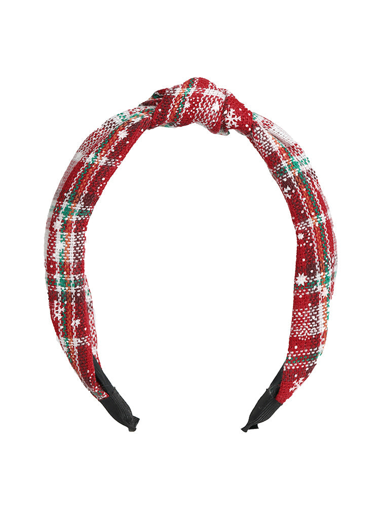 Plaid Pattern Knot Decor Headband
