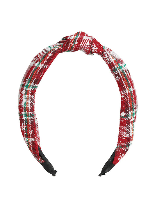 Plaid Pattern Knot Decor Headband
