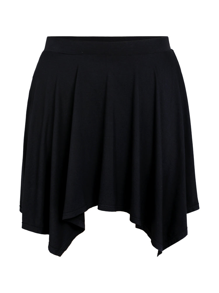 Black Handkerchief Elastic Waist Skirt