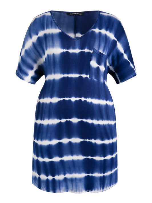 Bloom Dress - Tie Dye V Neck Pocket Tee Dress
