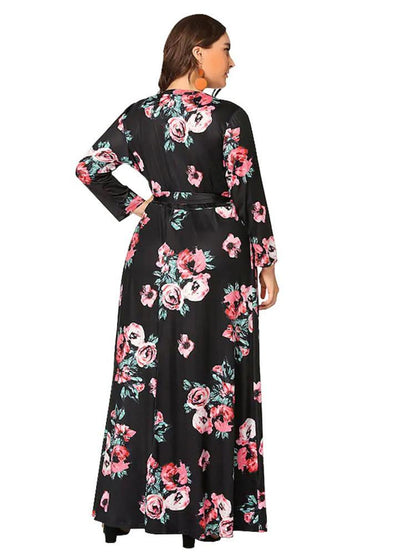 Floral Printed Wrap Maxi Dress