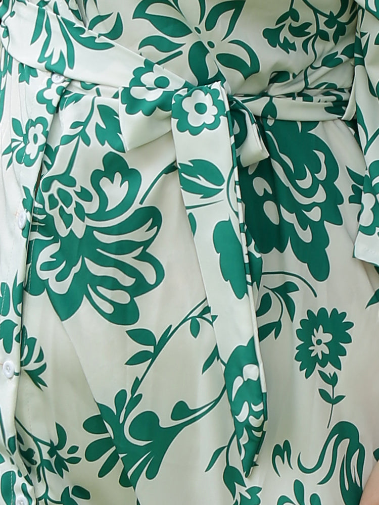 Paisley Floral Shirt Dress