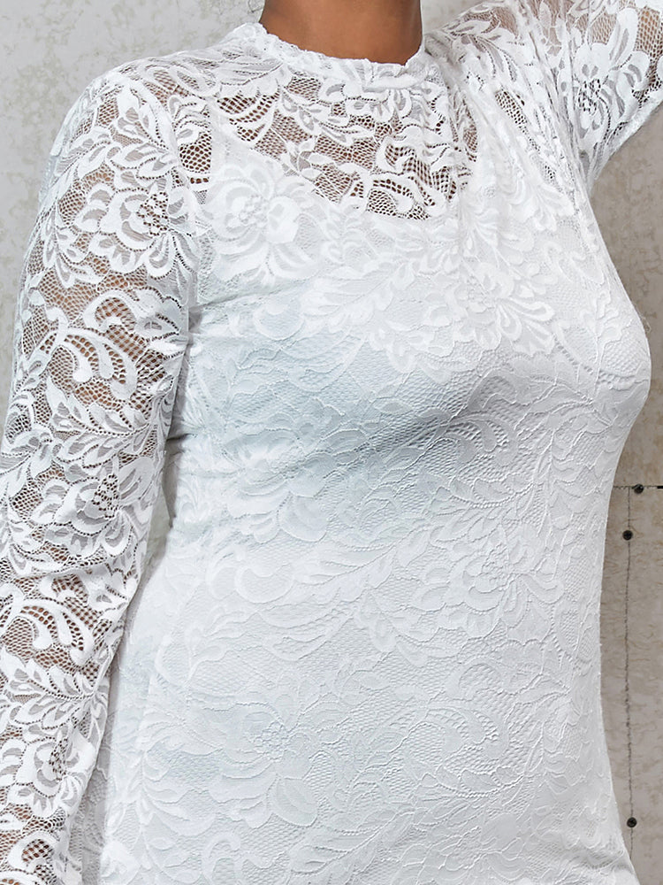 Lace Floral Bodycon Dress