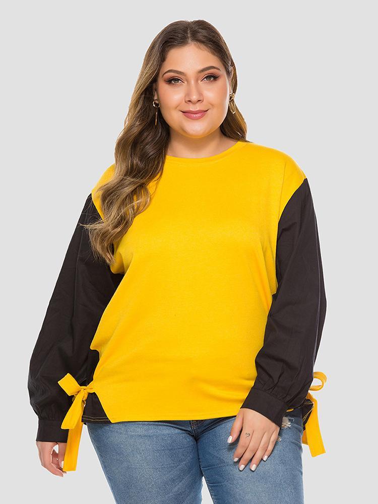 Patchwrok Bow-knot Decoration T-shirt